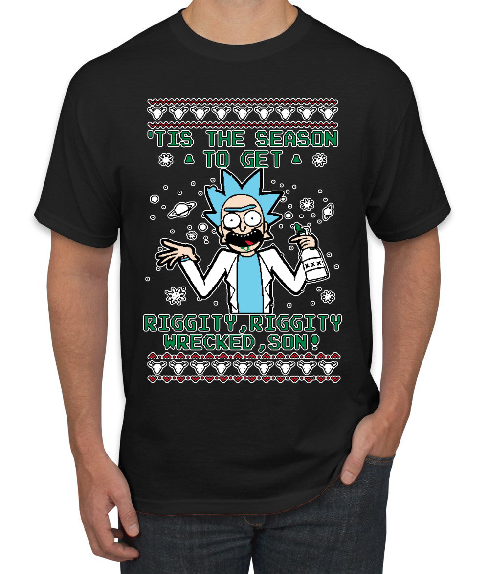 Tis The Season To Get Riggity, Riggity Wrecked, Son! Anime, Christmas Gifts, Funny Xmas Gift Idea, Ugly Christmas Sweater Men's T-Shirt