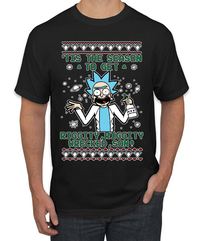 Tis The Season To Get Riggity, Riggity Wrecked, Son! Anime, Christmas Gifts, Funny Xmas Gift Idea, Ugly Christmas Sweater Men's T-Shirt