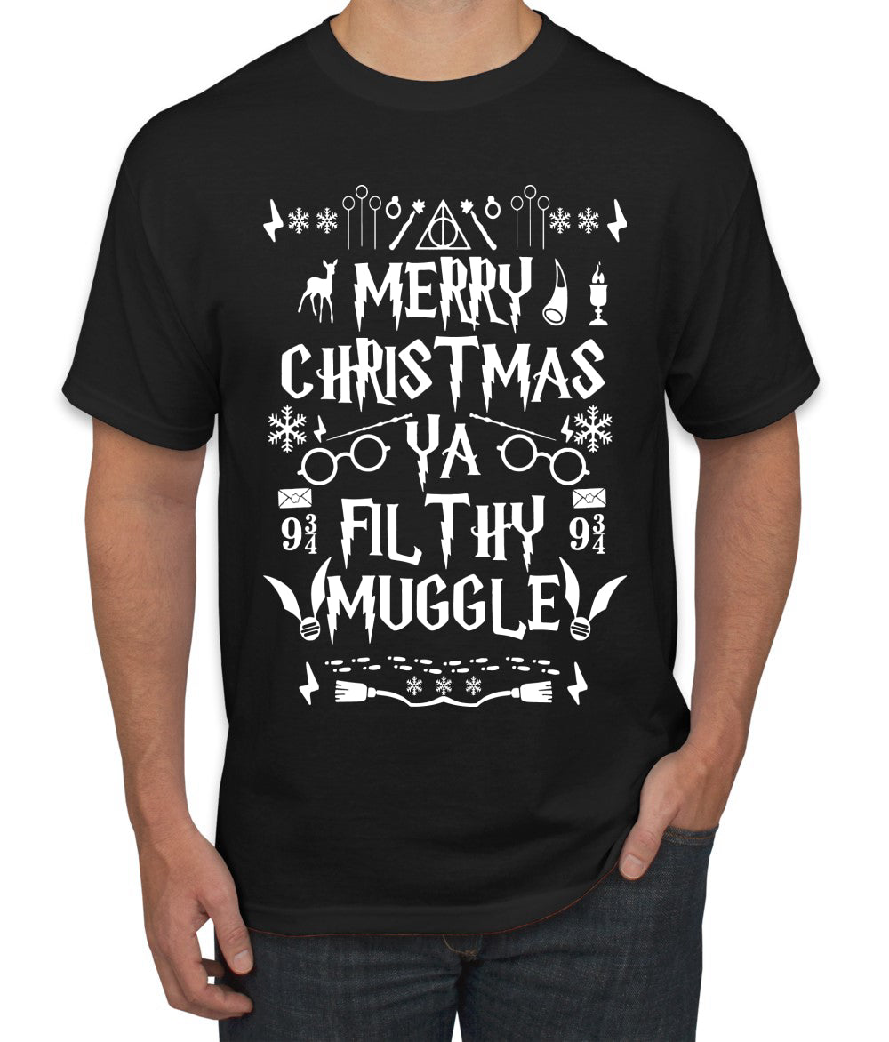Merry Christmas You Filthy Muggle, Christmas Gifts, Funny Xmas Gift Idea, Ugly Christmas Sweater Men's T-Shirt