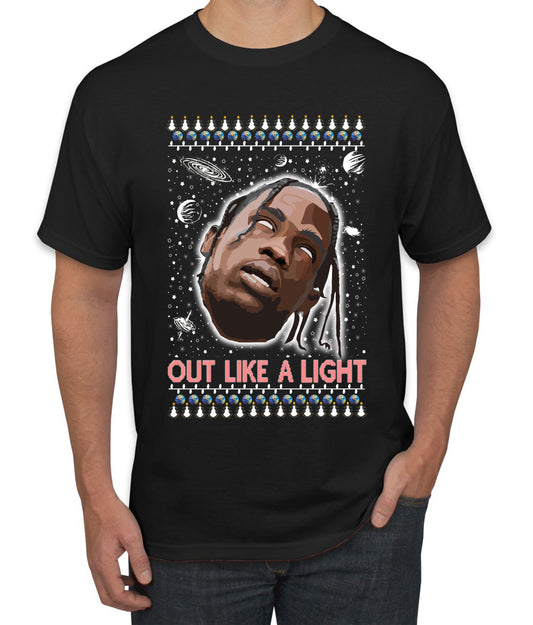 Out Like a Light, Christmas Gifts, Funny Xmas Gift Idea, Ugly Christmas Sweater Men's T-Shirt