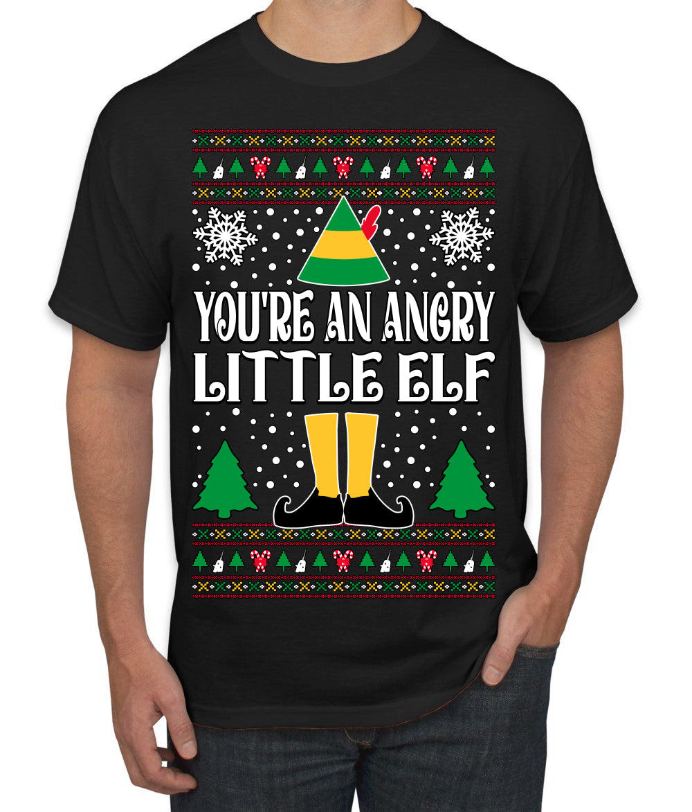 You're An Angry Little Elf Christmas Movie Quote, Christmas Gifts, Funny Xmas Gift Idea, Ugly Christmas Sweater Men's T-Shirt