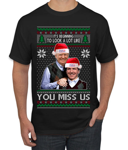 Trump Carlson 24 Beginning To Look Like You Miss Us, Christmas Gifts, Funny Xmas Gift Idea, Ugly Christmas Sweater Men's T-Shirt