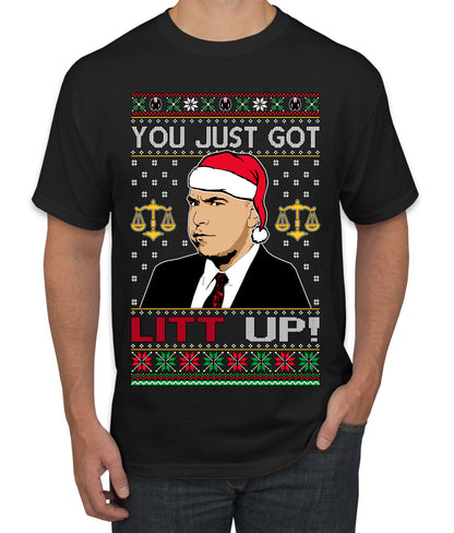 Just Got Litt Up Louis, TV Series, Christmas Gifts, Funny Xmas Gift Idea, Ugly Christmas Sweater Men's T-Shirt