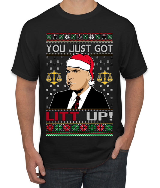 Just Got Litt Up Louis, TV Series, Christmas Gifts, Funny Xmas Gift Idea, Ugly Christmas Sweater Men's T-Shirt
