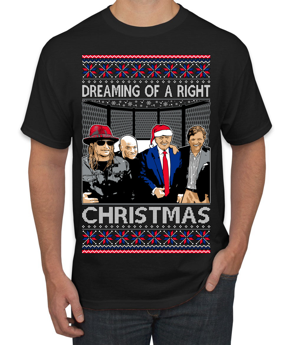 Dreaming Of A Right Christmas, Trump 2024 ,  Christmas Gifts, Funny Xmas Gift Idea, Ugly Christmas Sweater Men's T-Shirt