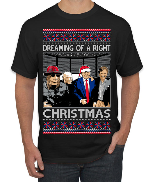 Dreaming Of A Right Christmas, Trump 2024 ,  Christmas Gifts, Funny Xmas Gift Idea, Ugly Christmas Sweater Men's T-Shirt