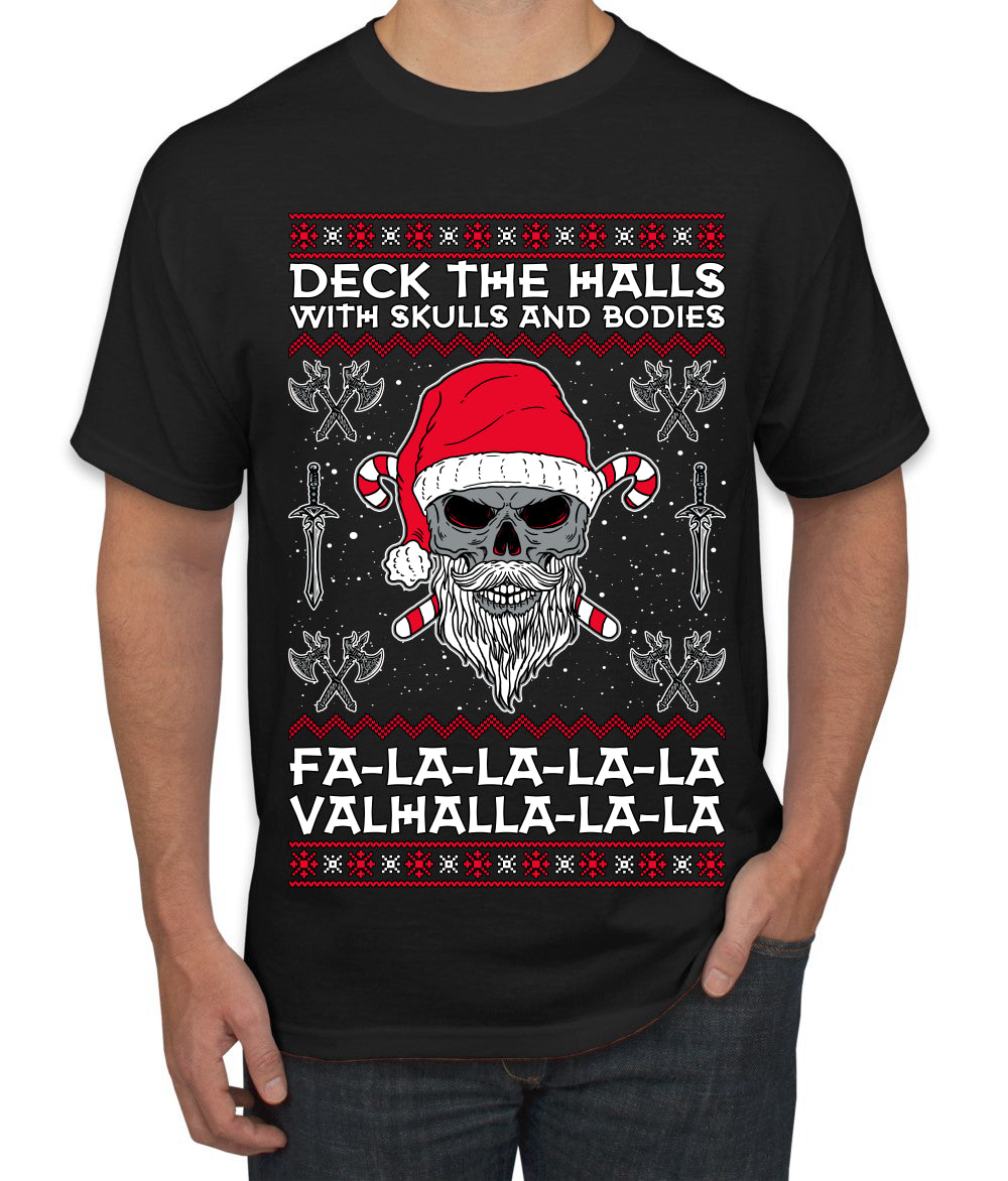 Valhalla Deck The Halls With Skulls & Bodies Movie Xmas Shirt, Christmas Gifts, Funny Xmas Gift Idea, Ugly Christmas Sweater Men's T-Shirt