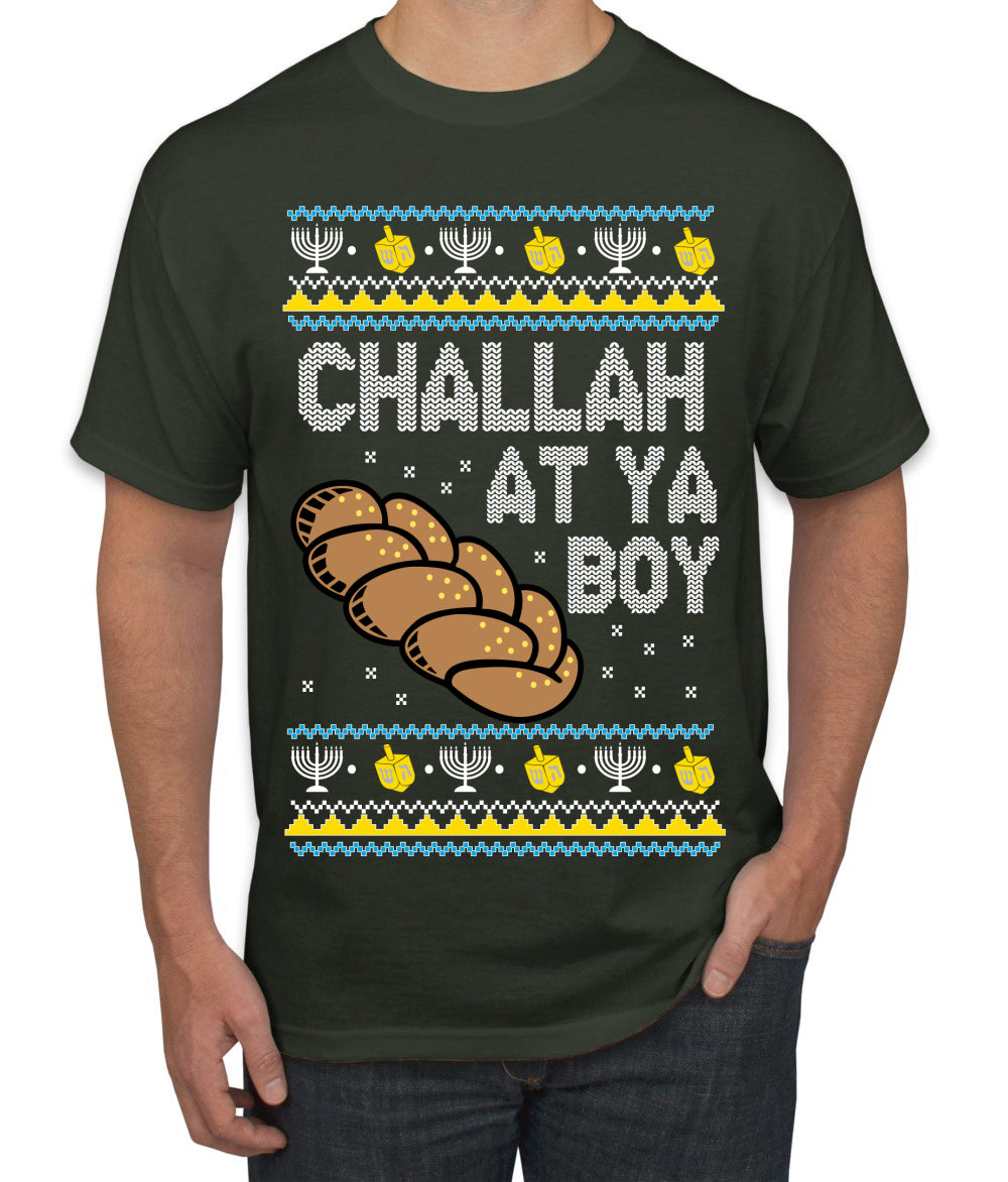 Challah At Ya Boy, Hanukkah Christmas Gifts, Funny Xmas Gift Idea, Ugly Christmas  Men's T-Shirt