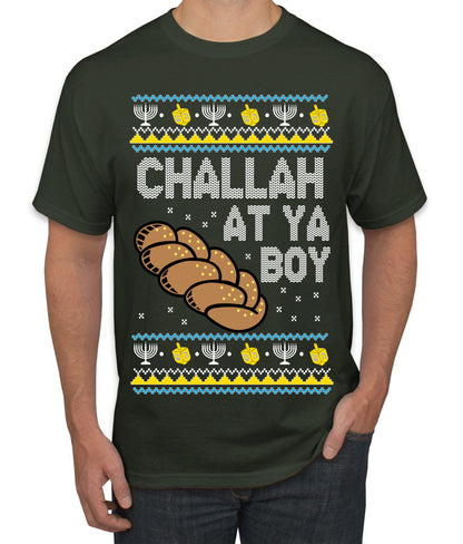 Challah At Ya Boy, Hanukkah Christmas Gifts, Funny Xmas Gift Idea, Ugly Christmas  Men's T-Shirt