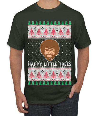 Bob Happy Little Trees Ross Painter, Christmas Gifts, Funny Xmas Gift Idea, Ugly Christmas  Men's T-Shirt