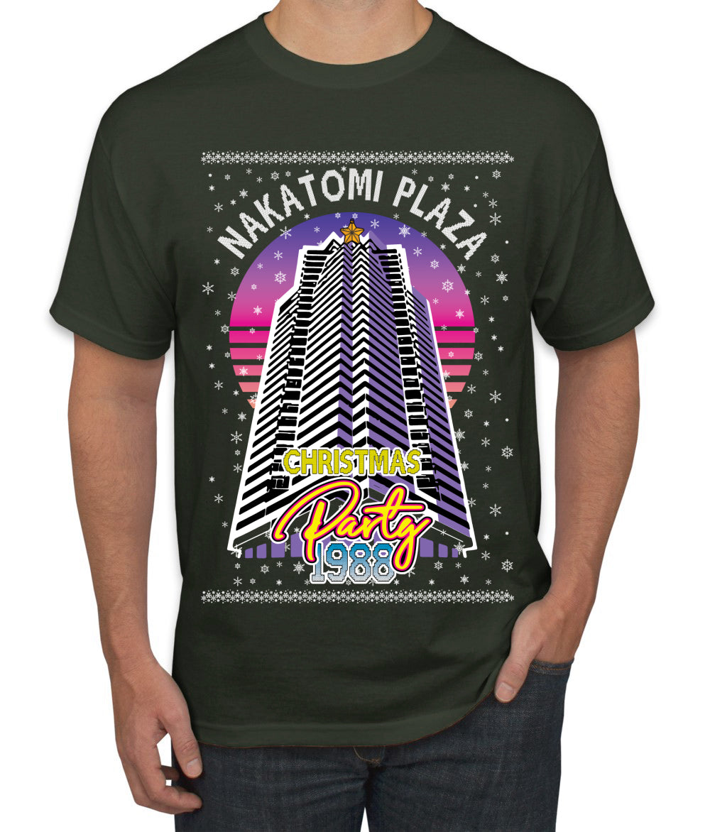Retro Nakatomi Plaza 1988 Holiday Party, Xmas Movie, Christmas Gifts, Funny Xmas Gift Idea, Ugly Christmas  Men's T-Shirt