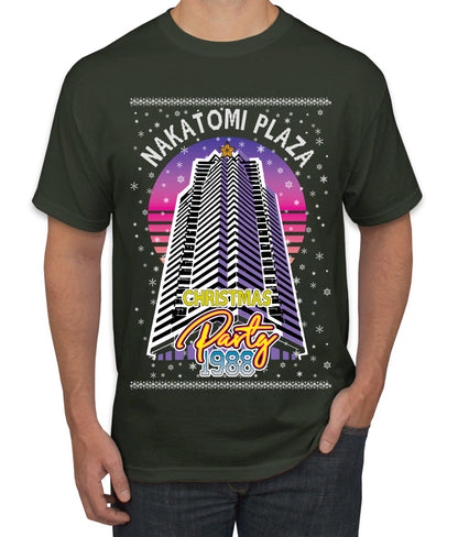 Retro Nakatomi Plaza 1988 Holiday Party, Xmas Movie, Christmas Gifts, Funny Xmas Gift Idea, Ugly Christmas  Men's T-Shirt