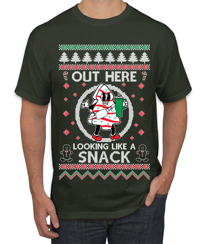 Out Here Looking Like A Snack Cookie, Funny Christmas, Christmas Gifts, Funny Xmas Gift Idea, Ugly Christmas  Men's T-Shirt