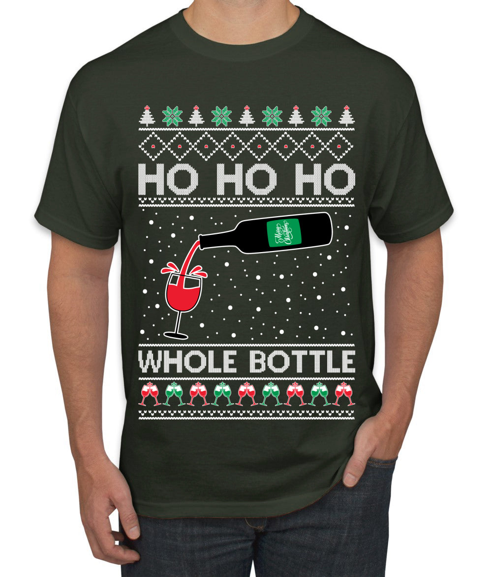 Ho Ho Ho Whole Bottle Wine Spirits, Christmas Gifts, Funny Xmas Gift Idea, Ugly Christmas  Men's T-Shirt