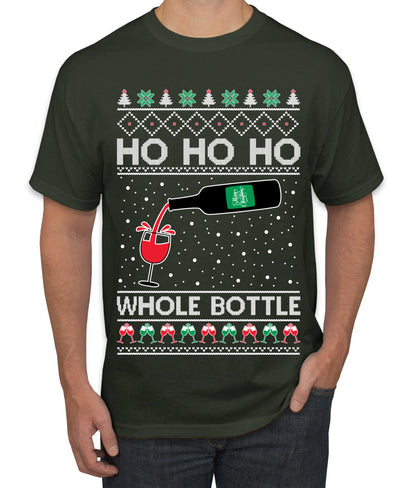 Ho Ho Ho Whole Bottle Wine Spirits, Christmas Gifts, Funny Xmas Gift Idea, Ugly Christmas  Men's T-Shirt