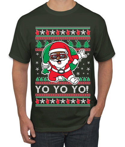 Yo Yo Yo Black Santa, Christmas Gifts, Funny Xmas Gift Idea, Ugly Christmas  Men's T-Shirt