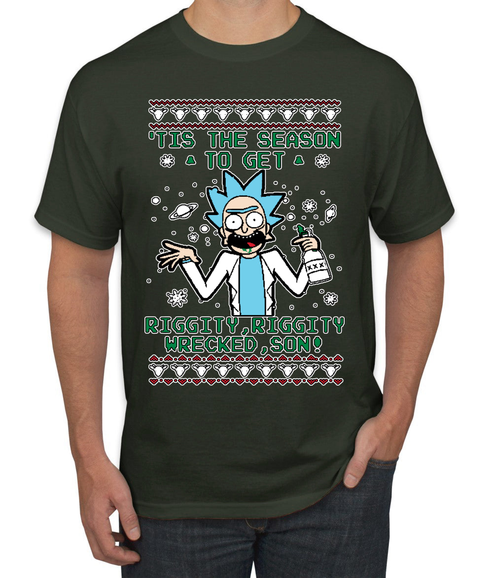 Tis The Season To Get Riggity, Riggity Wrecked, Son! Anime, Christmas Gifts, Funny Xmas Gift Idea, Ugly Christmas Sweater Men's T-Shirt