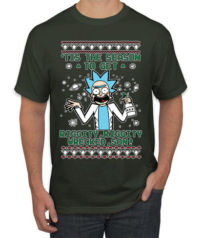 Tis The Season To Get Riggity, Riggity Wrecked, Son! Anime, Christmas Gifts, Funny Xmas Gift Idea, Ugly Christmas Sweater Men's T-Shirt