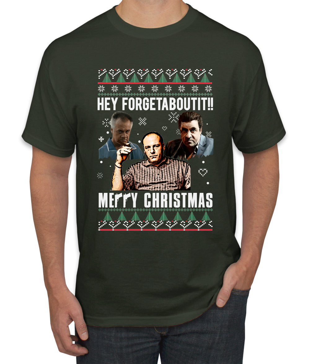 Hey Forgetabout Mery Christmas, Christmas Gifts, Funny Xmas Gift Idea, Ugly Christmas Sweater Men's T-Shirt