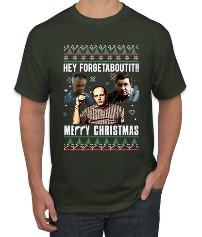 Hey Forgetabout Mery Christmas, Christmas Gifts, Funny Xmas Gift Idea, Ugly Christmas Sweater Men's T-Shirt