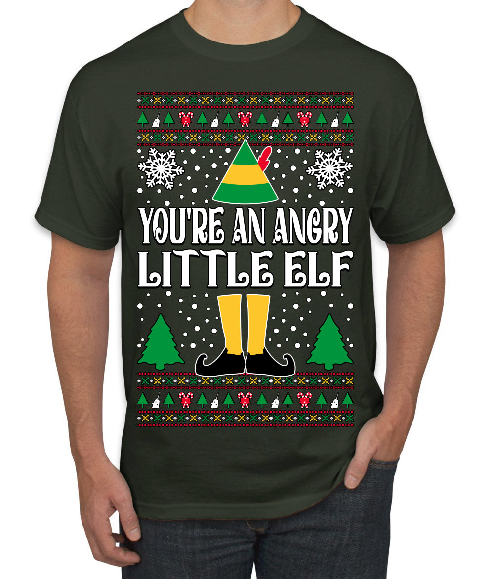 You're An Angry Little Elf Christmas Movie Quote, Christmas Gifts, Funny Xmas Gift Idea, Ugly Christmas Sweater Men's T-Shirt