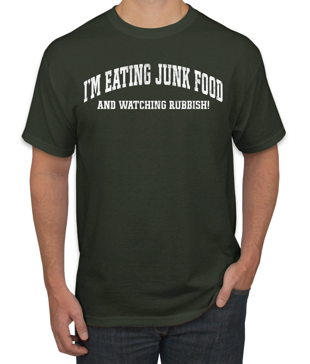 Vintage Movie Quote Eating Junk Food And Watching Rubbish, Christmas Gifts, Funny Xmas Gift Idea, Ugly Christmas Sweater Men's T-Shirt