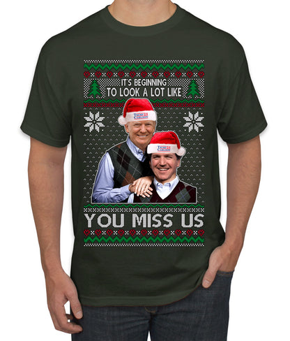 Trump Carlson 24 Beginning To Look Like You Miss Us, Christmas Gifts, Funny Xmas Gift Idea, Ugly Christmas Sweater Men's T-Shirt