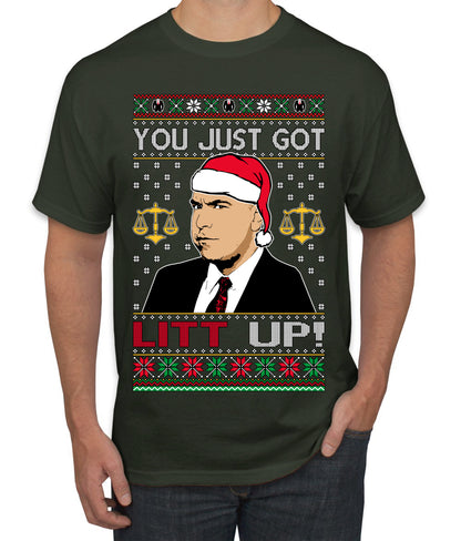 Just Got Litt Up Louis, TV Series, Christmas Gifts, Funny Xmas Gift Idea, Ugly Christmas Sweater Men's T-Shirt