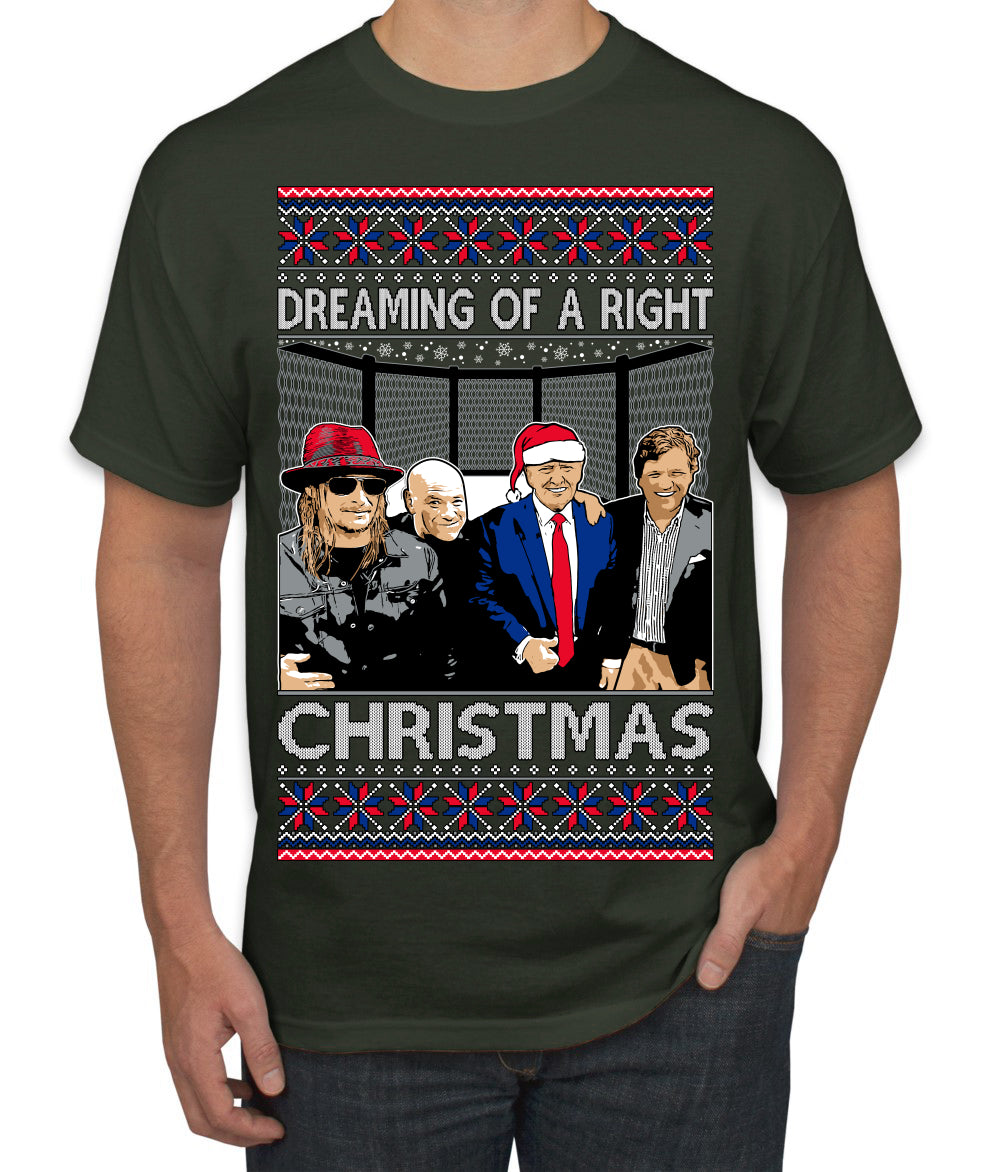 Dreaming Of A Right Christmas, Trump 2024 ,  Christmas Gifts, Funny Xmas Gift Idea, Ugly Christmas Sweater Men's T-Shirt