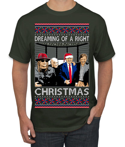 Dreaming Of A Right Christmas, Trump 2024 ,  Christmas Gifts, Funny Xmas Gift Idea, Ugly Christmas Sweater Men's T-Shirt