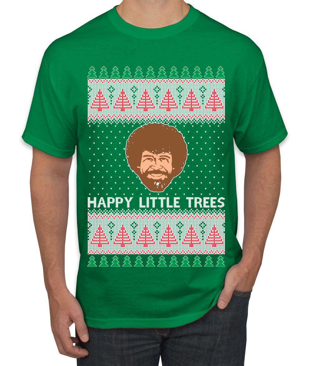 Bob Happy Little Trees Ross Painter, Christmas Gifts, Funny Xmas Gift Idea, Ugly Christmas  Men's T-Shirt
