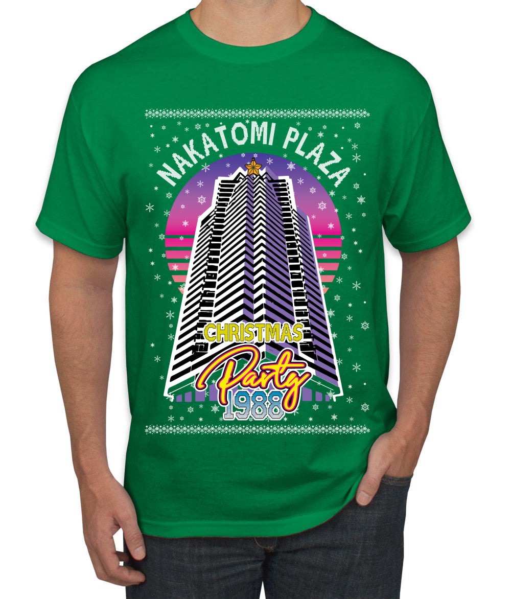 Retro Nakatomi Plaza 1988 Holiday Party, Xmas Movie, Christmas Gifts, Funny Xmas Gift Idea, Ugly Christmas  Men's T-Shirt