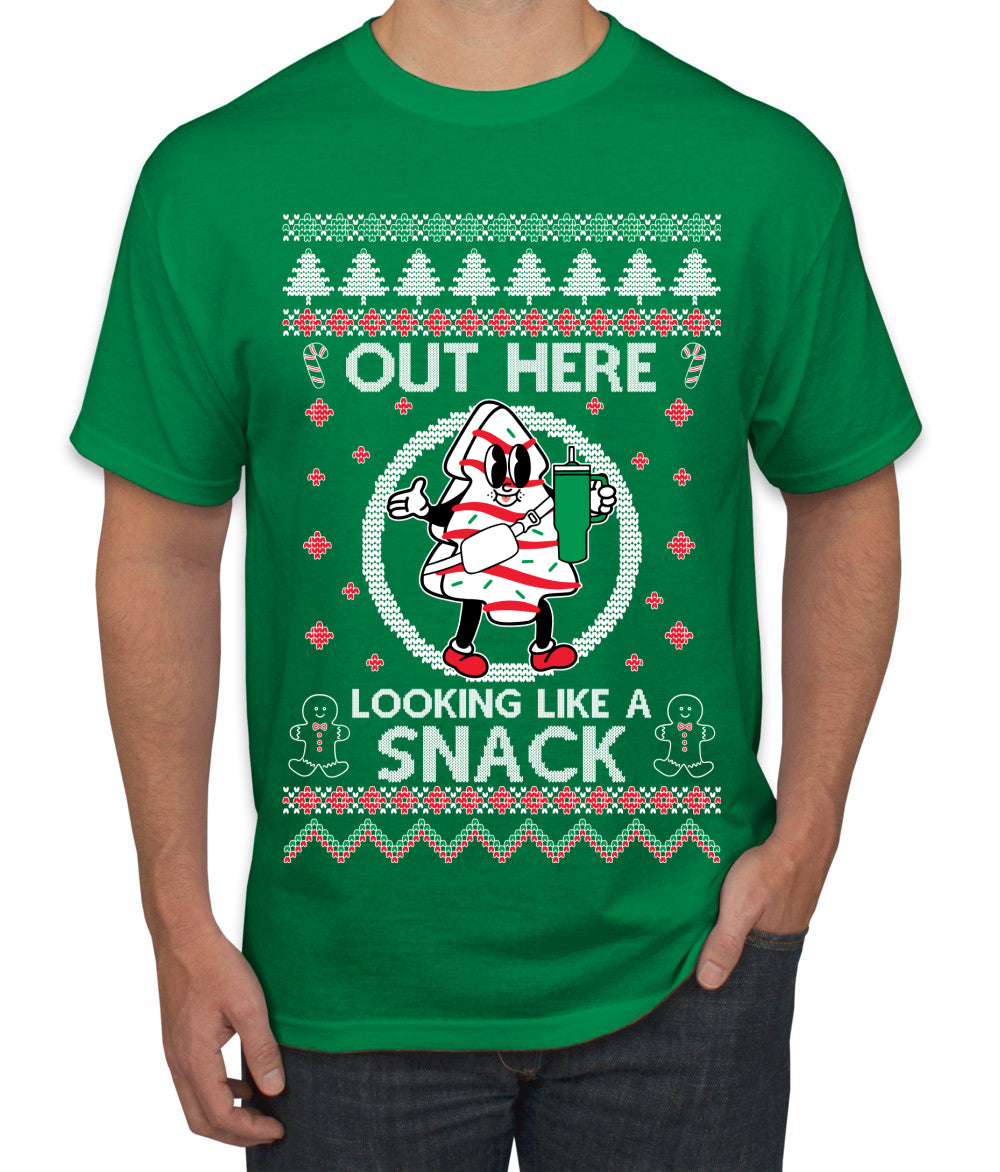 Out Here Looking Like A Snack Cookie, Funny Christmas, Christmas Gifts, Funny Xmas Gift Idea, Ugly Christmas  Men's T-Shirt