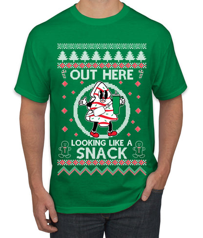 Out Here Looking Like A Snack Cookie, Funny Christmas, Christmas Gifts, Funny Xmas Gift Idea, Ugly Christmas  Men's T-Shirt
