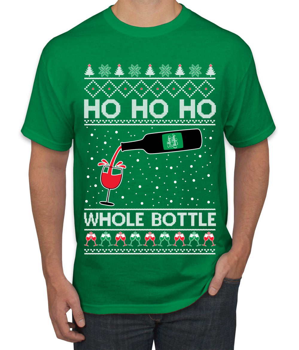 Ho Ho Ho Whole Bottle Wine Spirits, Christmas Gifts, Funny Xmas Gift Idea, Ugly Christmas  Men's T-Shirt