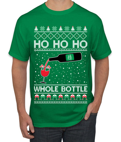 Ho Ho Ho Whole Bottle Wine Spirits, Christmas Gifts, Funny Xmas Gift Idea, Ugly Christmas  Men's T-Shirt