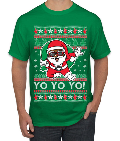 Yo Yo Yo Black Santa, Christmas Gifts, Funny Xmas Gift Idea, Ugly Christmas  Men's T-Shirt