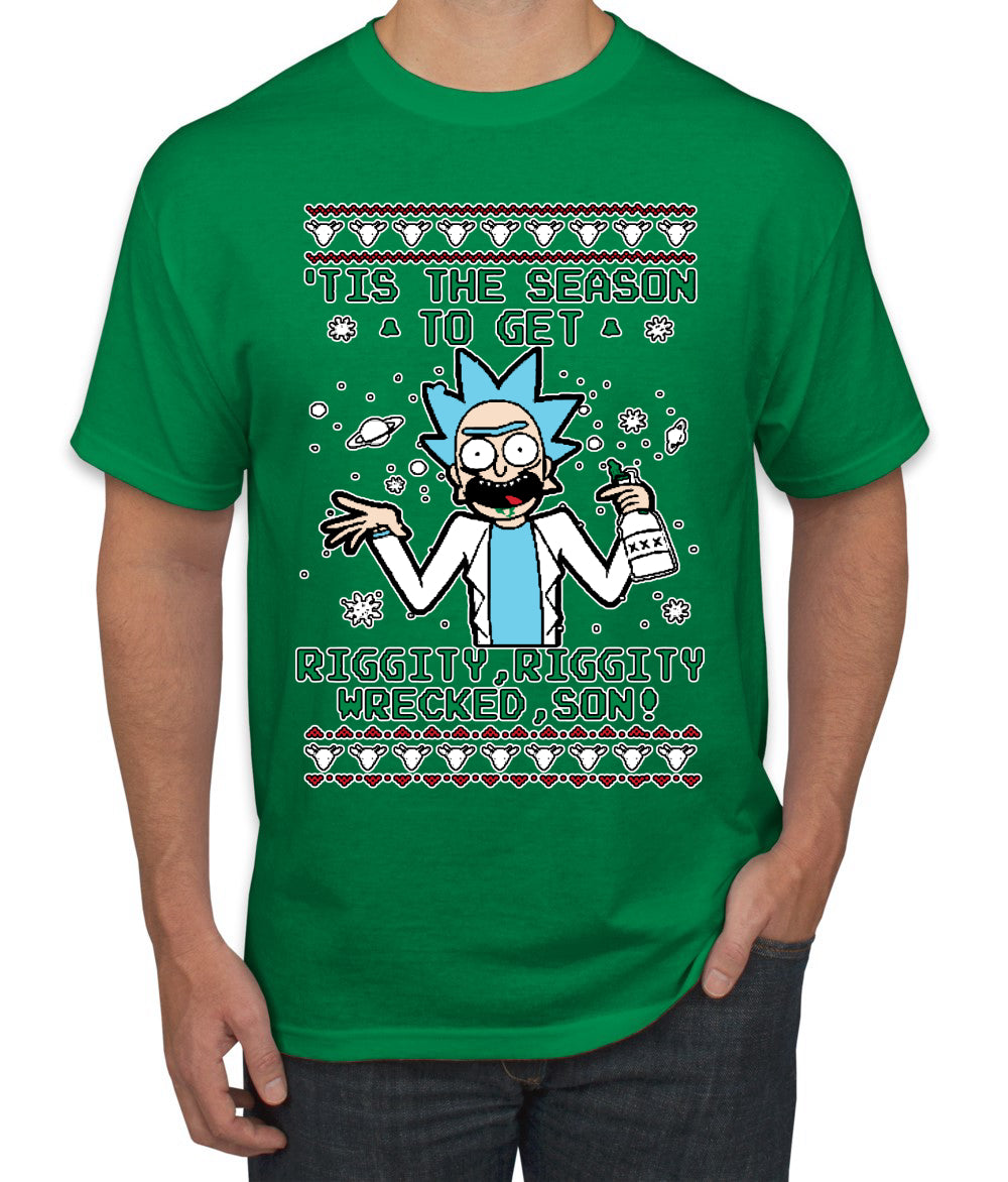 Tis The Season To Get Riggity, Riggity Wrecked, Son! Anime, Christmas Gifts, Funny Xmas Gift Idea, Ugly Christmas Sweater Men's T-Shirt