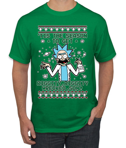 Tis The Season To Get Riggity, Riggity Wrecked, Son! Anime, Christmas Gifts, Funny Xmas Gift Idea, Ugly Christmas Sweater Men's T-Shirt