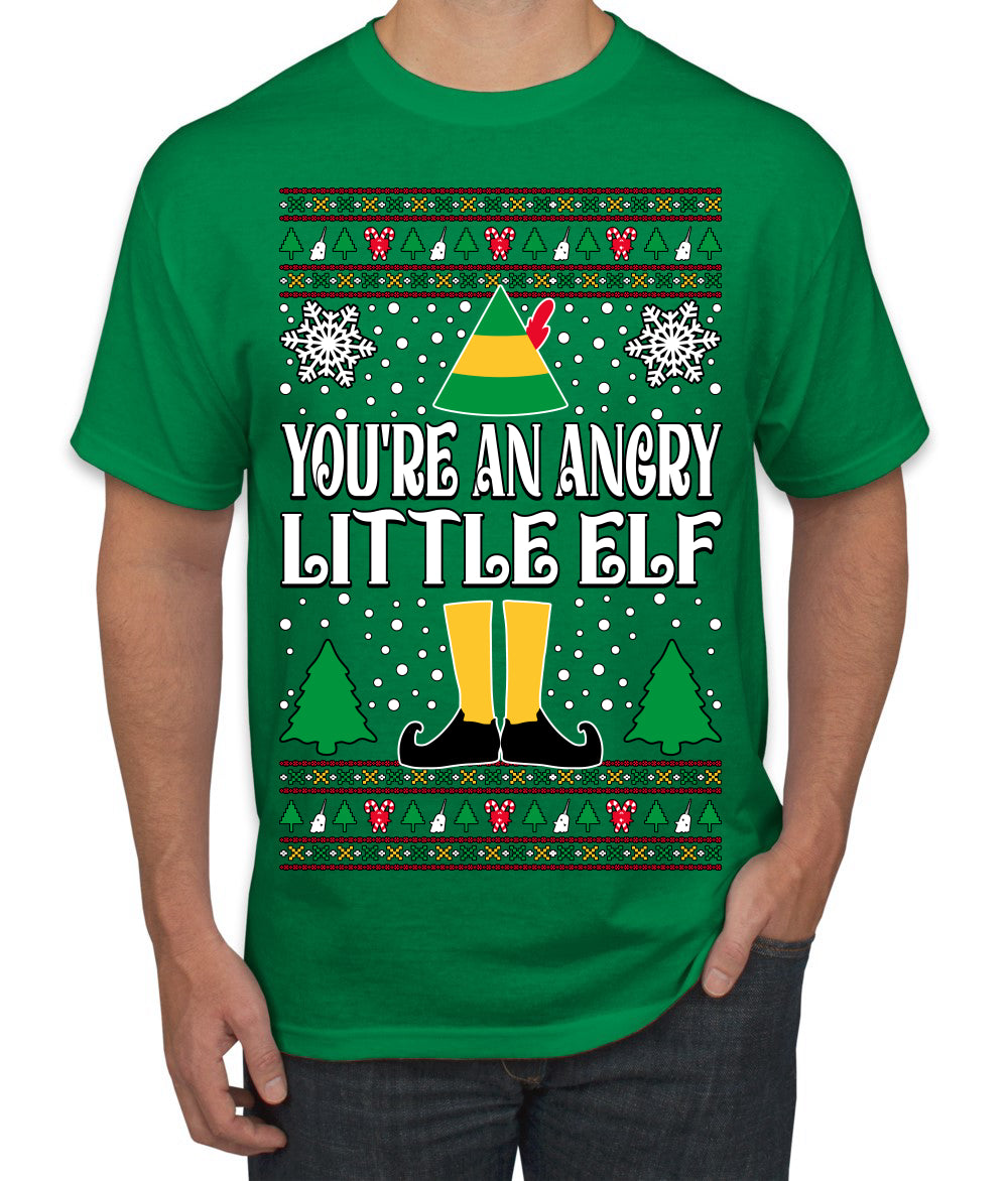 You're An Angry Little Elf Christmas Movie Quote, Christmas Gifts, Funny Xmas Gift Idea, Ugly Christmas Sweater Men's T-Shirt