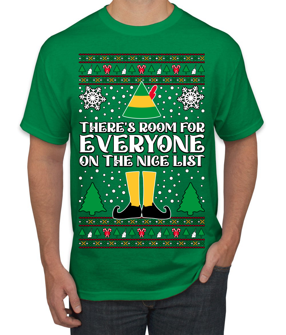 Room For Everyone On The Nice List Christmas Movie Quote, Christmas Gifts, Funny Xmas Gift Idea, Ugly Christmas Sweater Men's T-Shirt