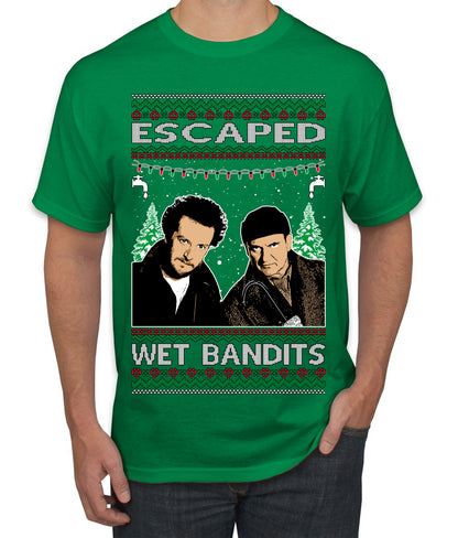 Escaped Bandits Classic Home Holiday Movie, Christmas Gifts, Funny Xmas Gift Idea, Ugly Christmas Sweater Men's T-Shirt