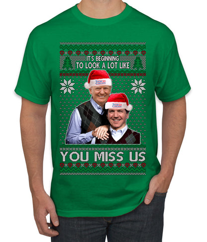 Trump Carlson 24 Beginning To Look Like You Miss Us, Christmas Gifts, Funny Xmas Gift Idea, Ugly Christmas Sweater Men's T-Shirt