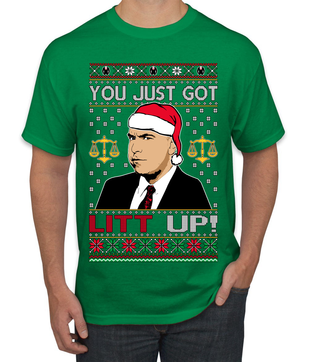 Just Got Litt Up Louis, TV Series, Christmas Gifts, Funny Xmas Gift Idea, Ugly Christmas Sweater Men's T-Shirt
