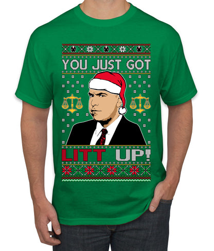 Just Got Litt Up Louis, TV Series, Christmas Gifts, Funny Xmas Gift Idea, Ugly Christmas Sweater Men's T-Shirt
