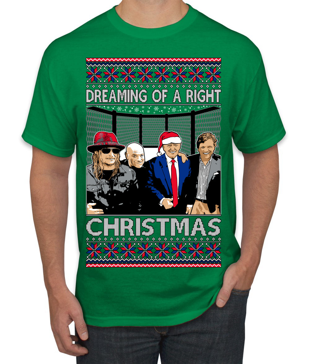 Dreaming Of A Right Christmas, Trump 2024 ,  Christmas Gifts, Funny Xmas Gift Idea, Ugly Christmas Sweater Men's T-Shirt