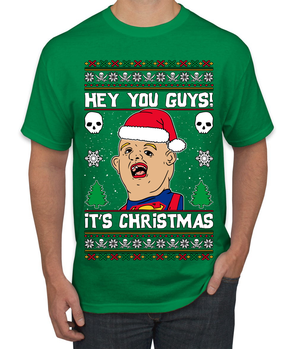 Hey You Guys! It's Sloth Never Say Die, Christmas Gifts, Funny Xmas Gift Idea, Ugly Christmas Sweater Men's T-Shirt