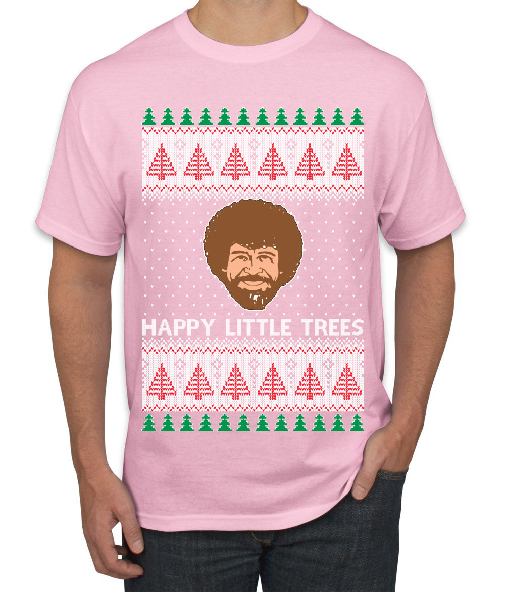 Bob Happy Little Trees Ross Painter, Christmas Gifts, Funny Xmas Gift Idea, Ugly Christmas  Men's T-Shirt