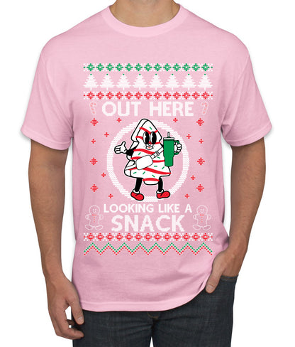 Out Here Looking Like A Snack Cookie, Funny Christmas, Christmas Gifts, Funny Xmas Gift Idea, Ugly Christmas  Men's T-Shirt