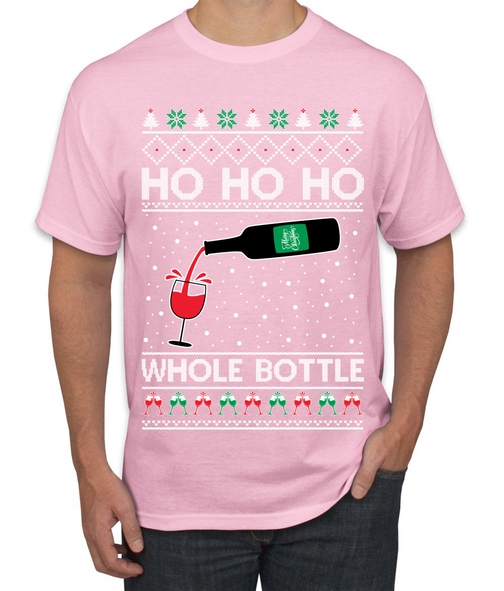 Ho Ho Ho Whole Bottle Wine Spirits, Christmas Gifts, Funny Xmas Gift Idea, Ugly Christmas  Men's T-Shirt
